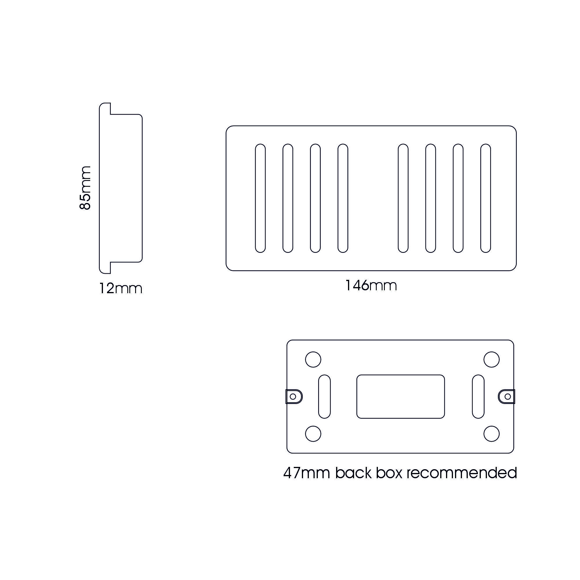 ART-SS88LG  8 Gang 2 Way 10 Amp Rocker Twin Plate Light Grey